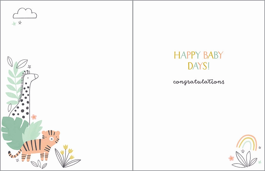 Nurturing minds In The Jungle Baby Card