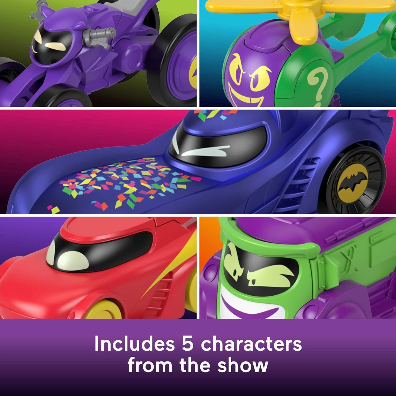 Fisher-Price Dc Batwheels 1:55 Scale Toy Cars - 5-Pack Young imaginations Little hands
