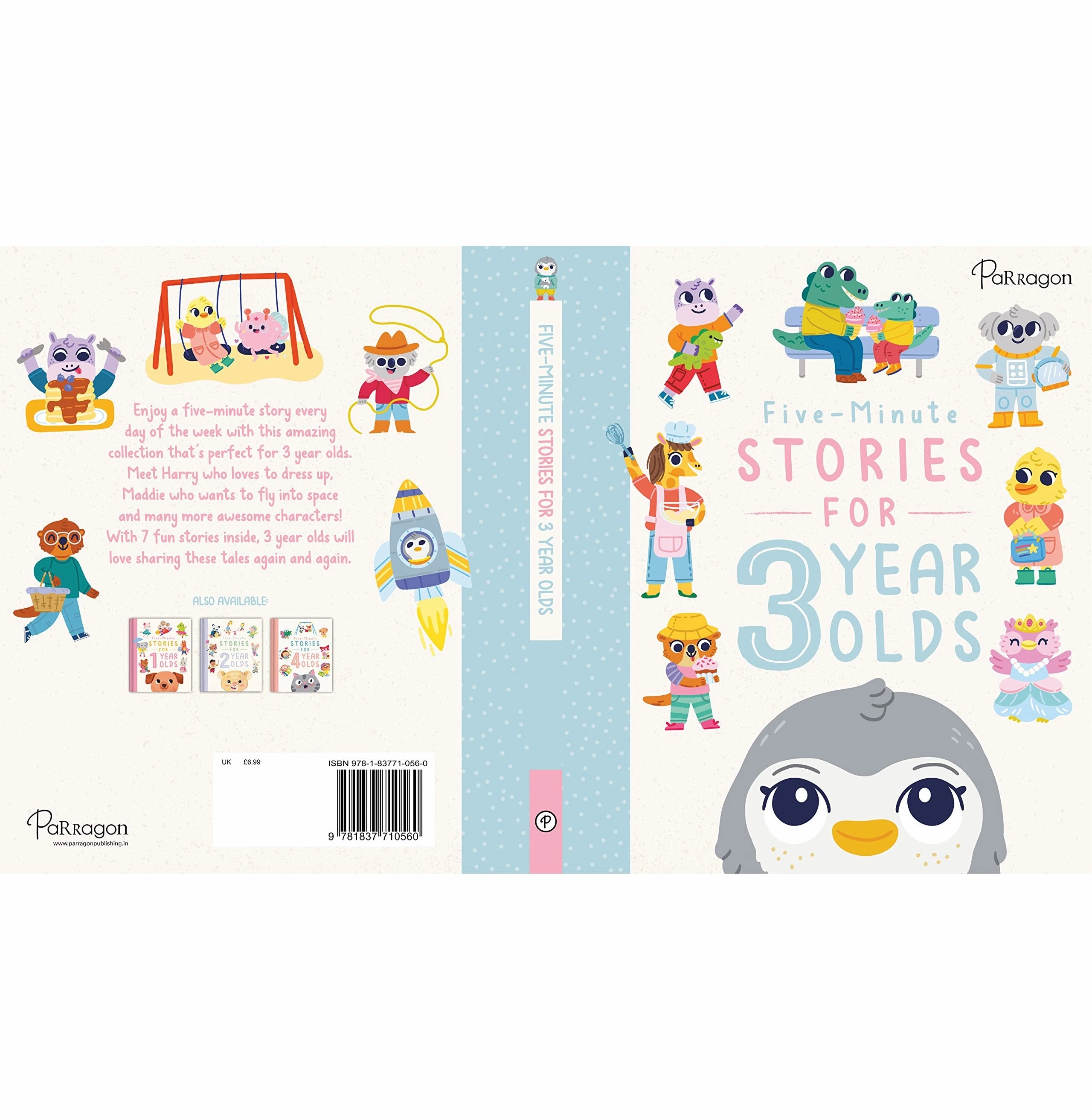 Nurturing minds Five:Minute Stories For 3 Year Olds (Story Book) [Board Book] Parragon