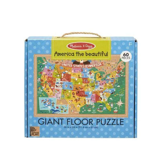 Playroom learning Floor Puzzle: America The Beautiful 60 Pc