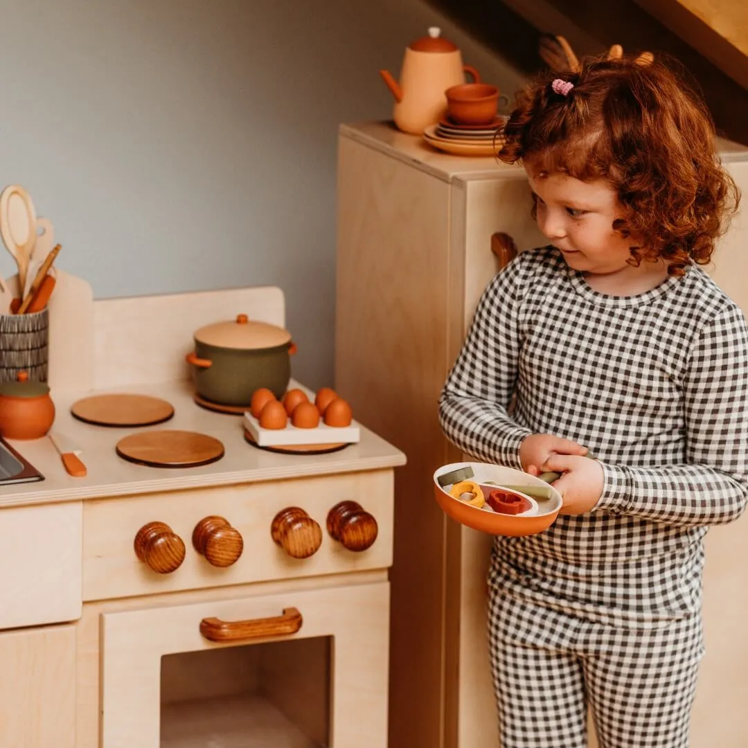 Classic Wooden Play Kitchen Learn at home