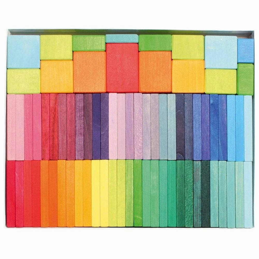 Thoughtful learning Smart kids gear Color Chart Rally Wooden Blocks Set
