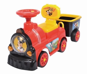 Ricco? Wj018 Push Along Manual Ride On Toy Train With Trailer And Under Seat Compartment Storage Smart kids gear Tiny thinkers