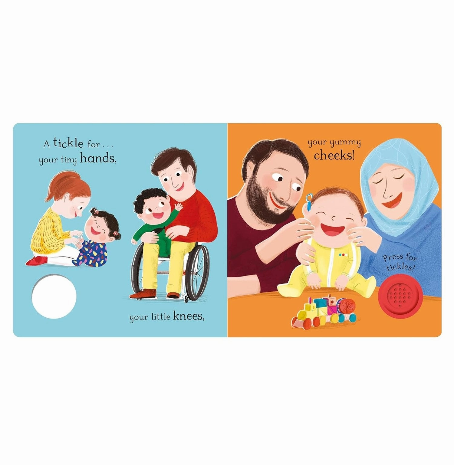 Babies Laugh At Tickles: Sound Book With Giant Giggle Button To Press [Board Book] Dr Caspar Addyman Ania Simeone Smart & fun