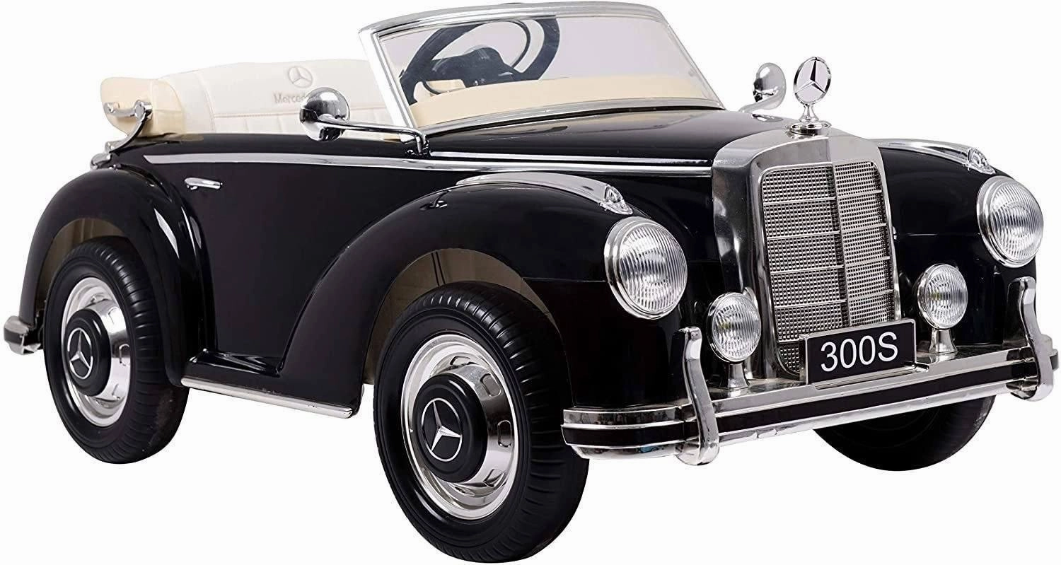 Ricco Classic Mercedes Benz 300S (W188) 12V Battery Electric Ride-On Car Black X-Display First explorers Creative kids