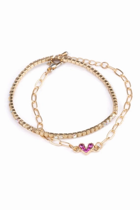 First explorers Designed for development Boutique Chic Linked With Love Bracelets 2 Pieces