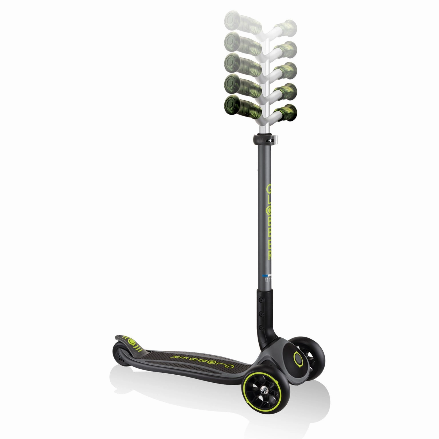 Little creators Globber Master Prime Foldable Scooter - Black / Lime Green (4 - 14Y)