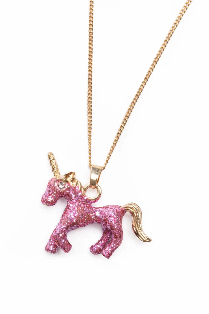 Creative minds Learning through play Glitter Pink Unicorn Necklace & Ring Set
