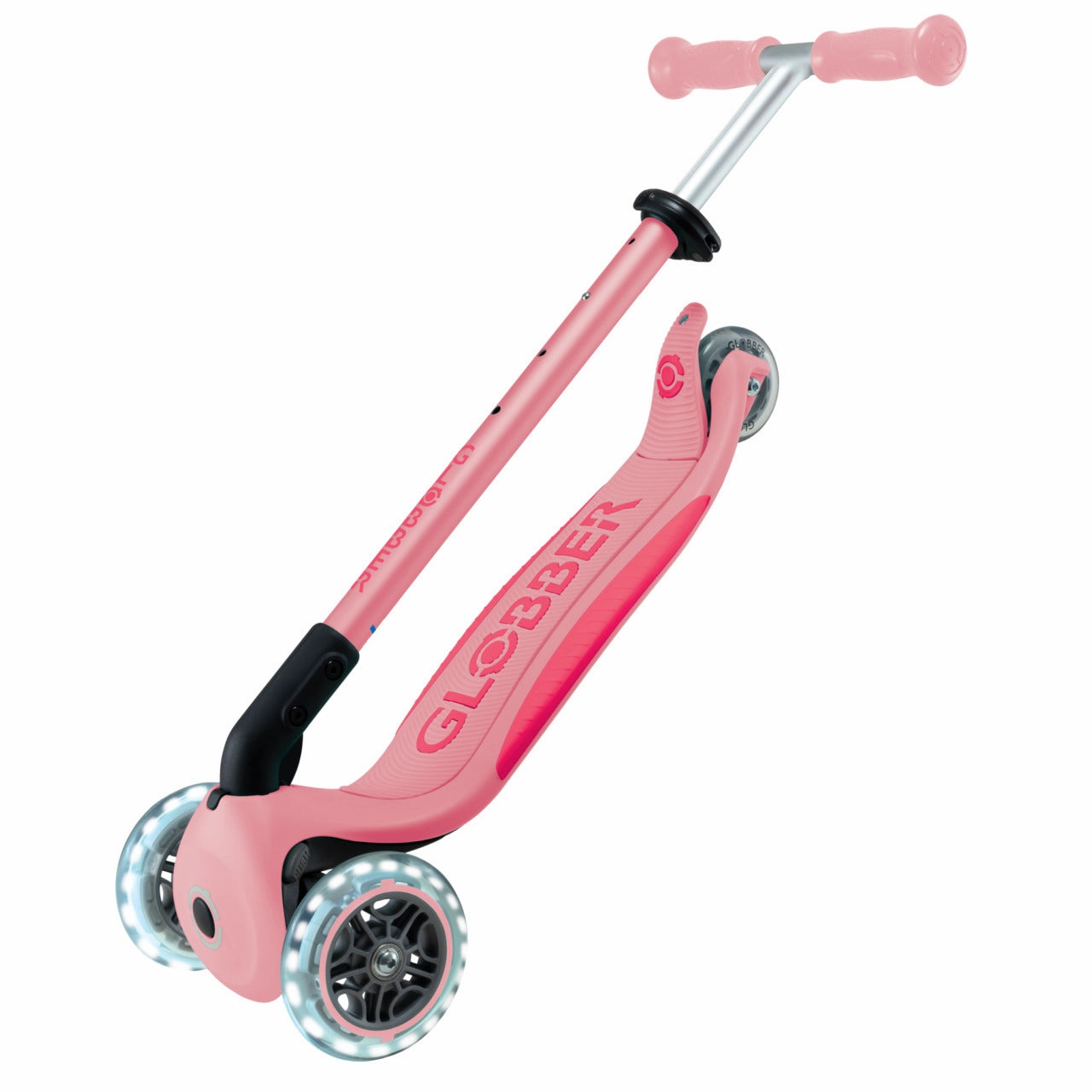 Young minds at work Preschool minds Globber Elite Lights Foldable Scooter - Pastel Pink / Fuchsia (3 - 9Y )
