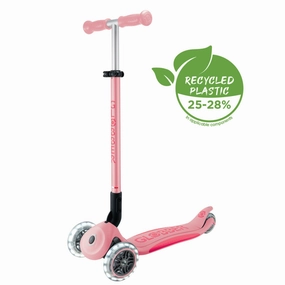 Globber Elite Lights Foldable Scooter - Pastel Pink / Fuchsia (3 - 9Y ) Everyday learning