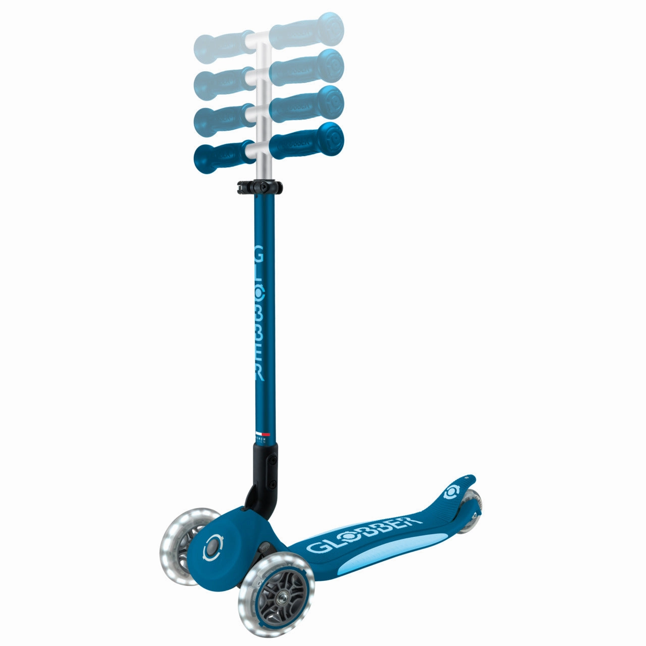 Globber Elite Lights Foldable Scooter - Petrol Blue / Light Blue (3 - 9Y ) Everyday learning Sensory fun for little hands