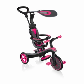 Curious minds Globber Explorer Trike 4-In-1 - Fuchsia Pink (With Headrest) (10M - 5Y)