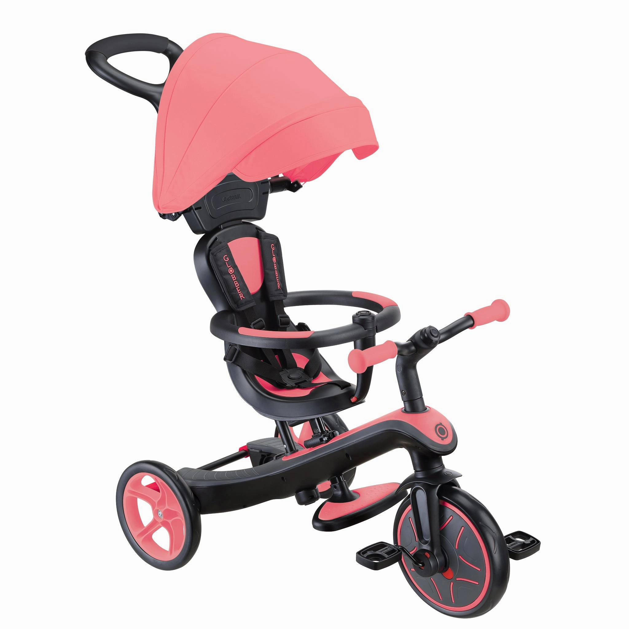 Young explorers Growing minds Globber Explorer Trike 4-In-1 - Pink (New Canopy, New Handlebar, New Handlegrip Skin) (10M - 5Y)