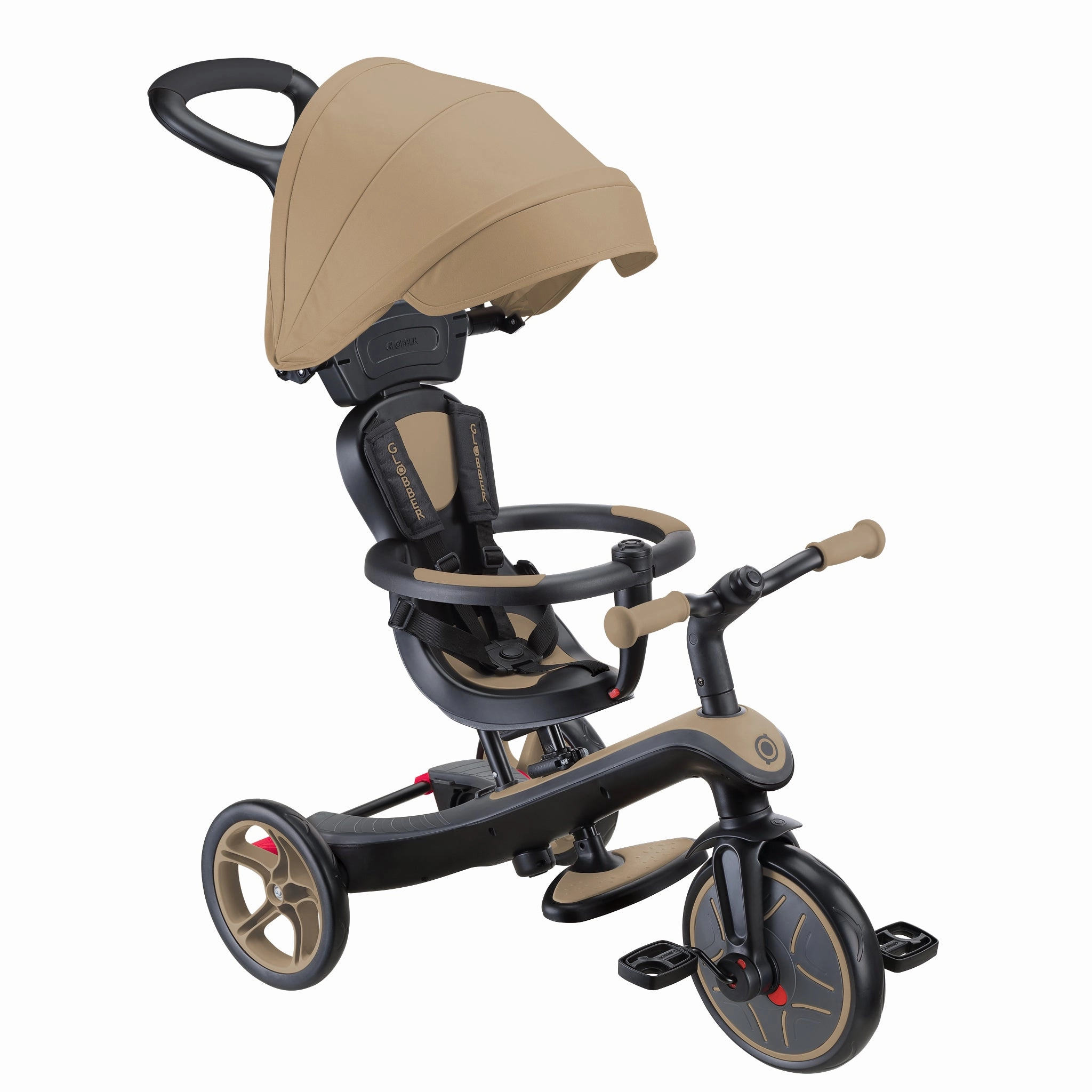 Curious minds Young explorers Globber Explorer Trike 4-In-1 - Sand (New Canopy, New Handlebar, New Handlegrip Skin) (10M - 5Y)