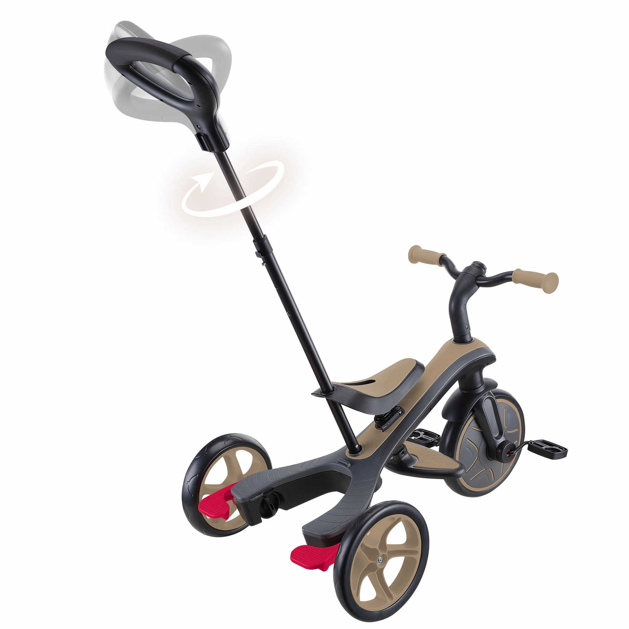 Globber Explorer Trike 4-In-1 - Sand (New Canopy, New Handlebar, New Handlegrip Skin) (10M - 5Y) Smart activities for young learners