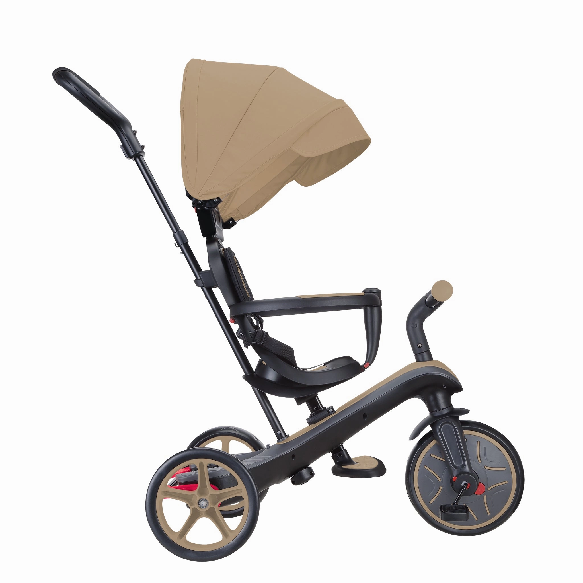 Globber Explorer Trike 4-In-1 - Sand (New Canopy, New Handlebar, New Handlegrip Skin) (10M - 5Y) Curiosity starters
