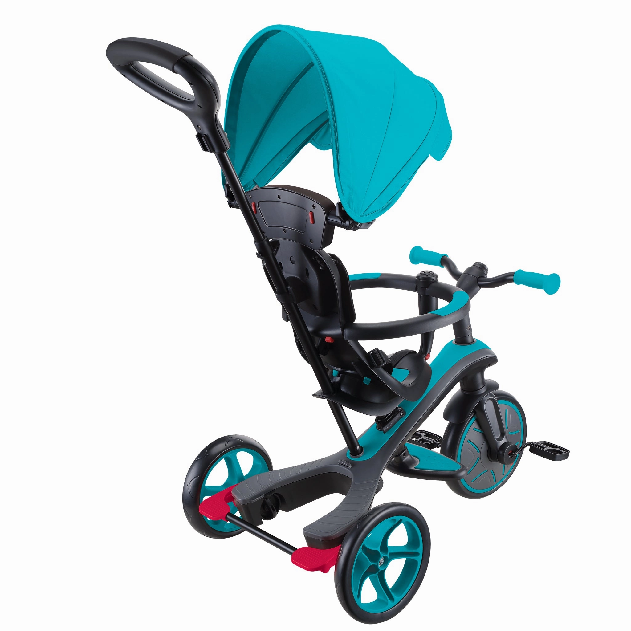 Learning through play Globber Explorer Trike 4-In-1 - Teal (New Canopy, New Handlebar, New Handlegrip Skin) (10M - 5Y)