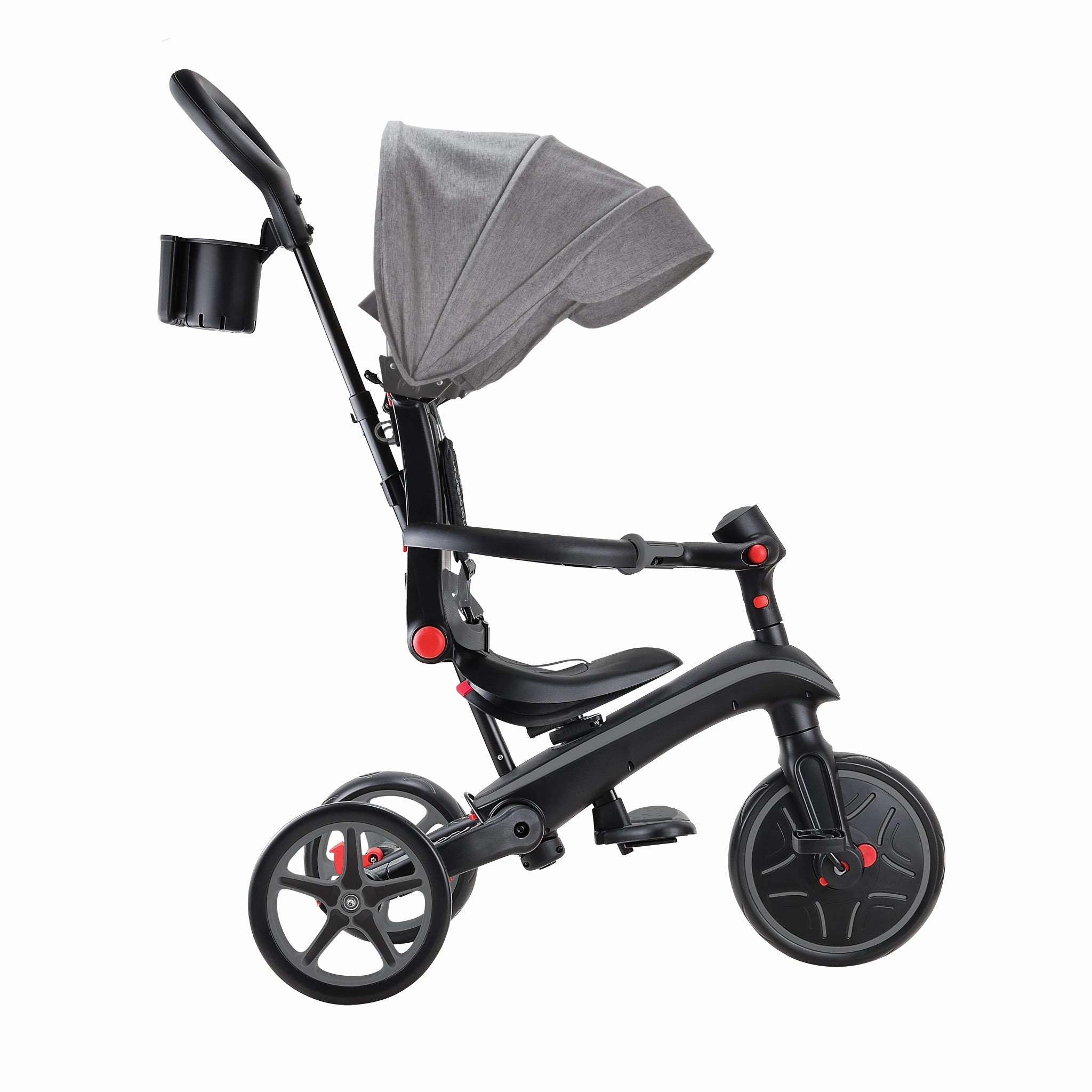 Moments of imagination Fun that fuels growth Globber Explorer Trike Foldable 4-In-1 - Black Grey (10M - 5Y)