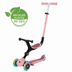 Busy kids Globber Go Up Active Lights Foldable Scooter - Pastel Pink / Deep Pastel Pink (15M - 9Y )