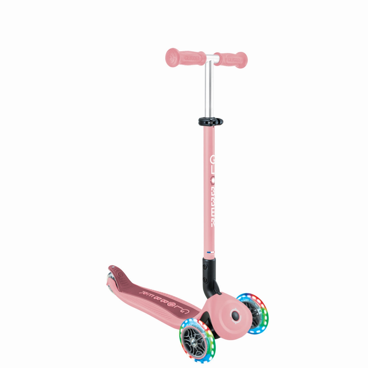 Globber Go Up Active Lights Foldable Scooter - Pastel Pink / Deep Pastel Pink (15M - 9Y ) Learning through play Exploration made fun