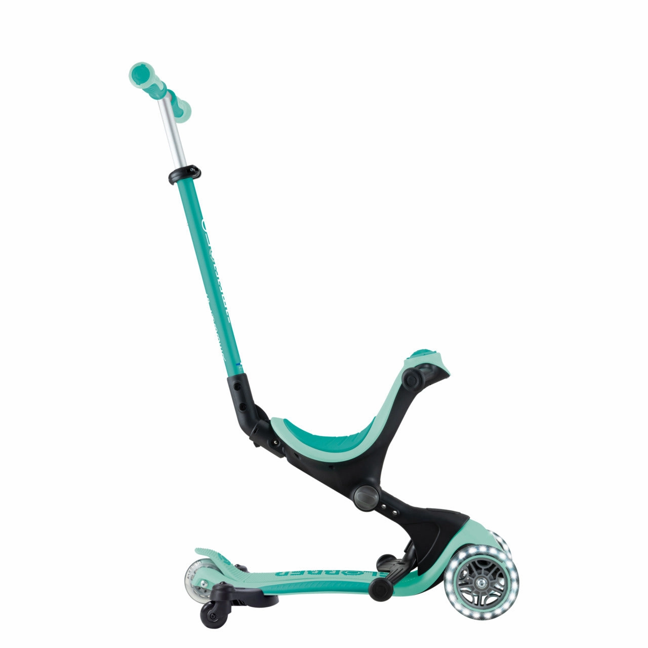 Brain boosters Young minds at work Globber Go Up Deluxe Lights 360 Foldable Scooter - Mint / Pistachio (15M - 9Y )