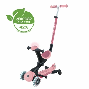 Thoughtful learning Globber Go Up Deluxe Lights 360 Foldable Scooter - Pastel Pink / Deep Pastel Pink (15M - 9Y )