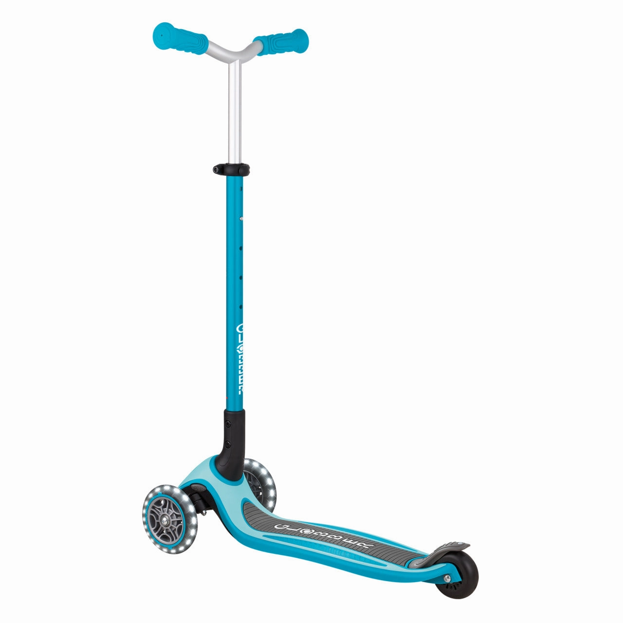 Globber Master Lights Foldable Scooter - Aqua (4 - 14Y) Active learners