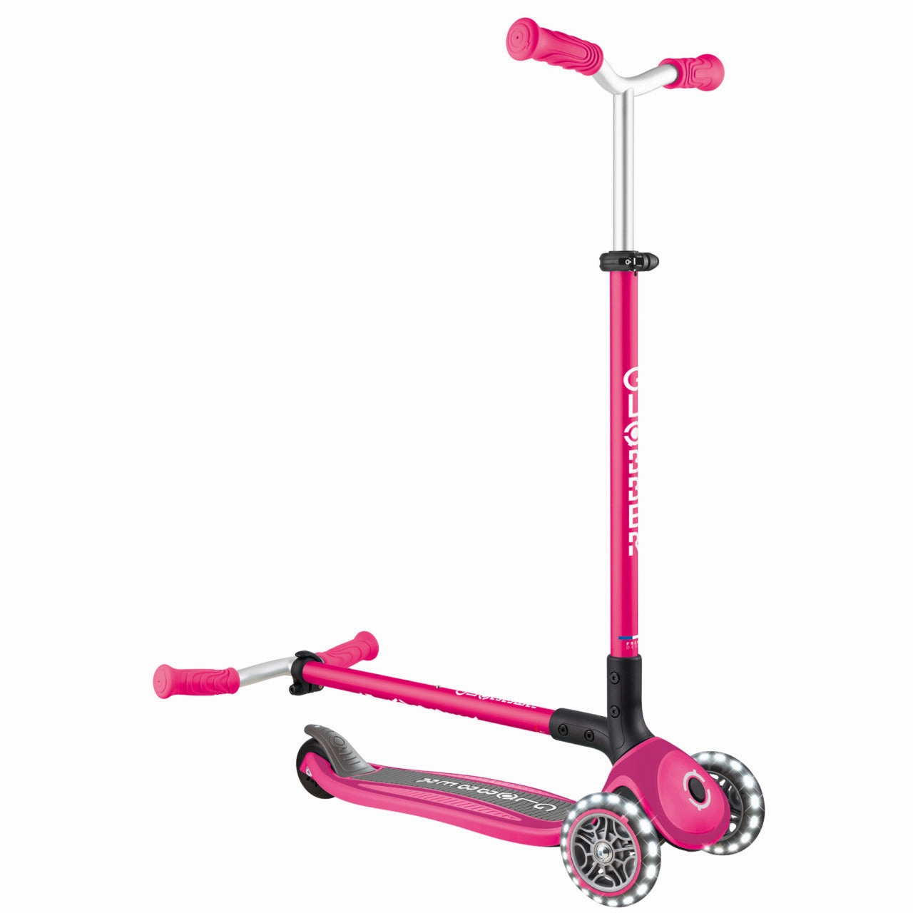 Globber Master Lights Foldable Scooter - Fuchsia (4 - 14Y) Parent-approved learning Fun for curious minds