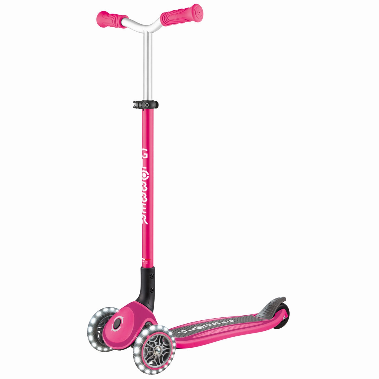 Globber Master Lights Foldable Scooter - Fuchsia (4 - 14Y) Curiosity starters Growth tools