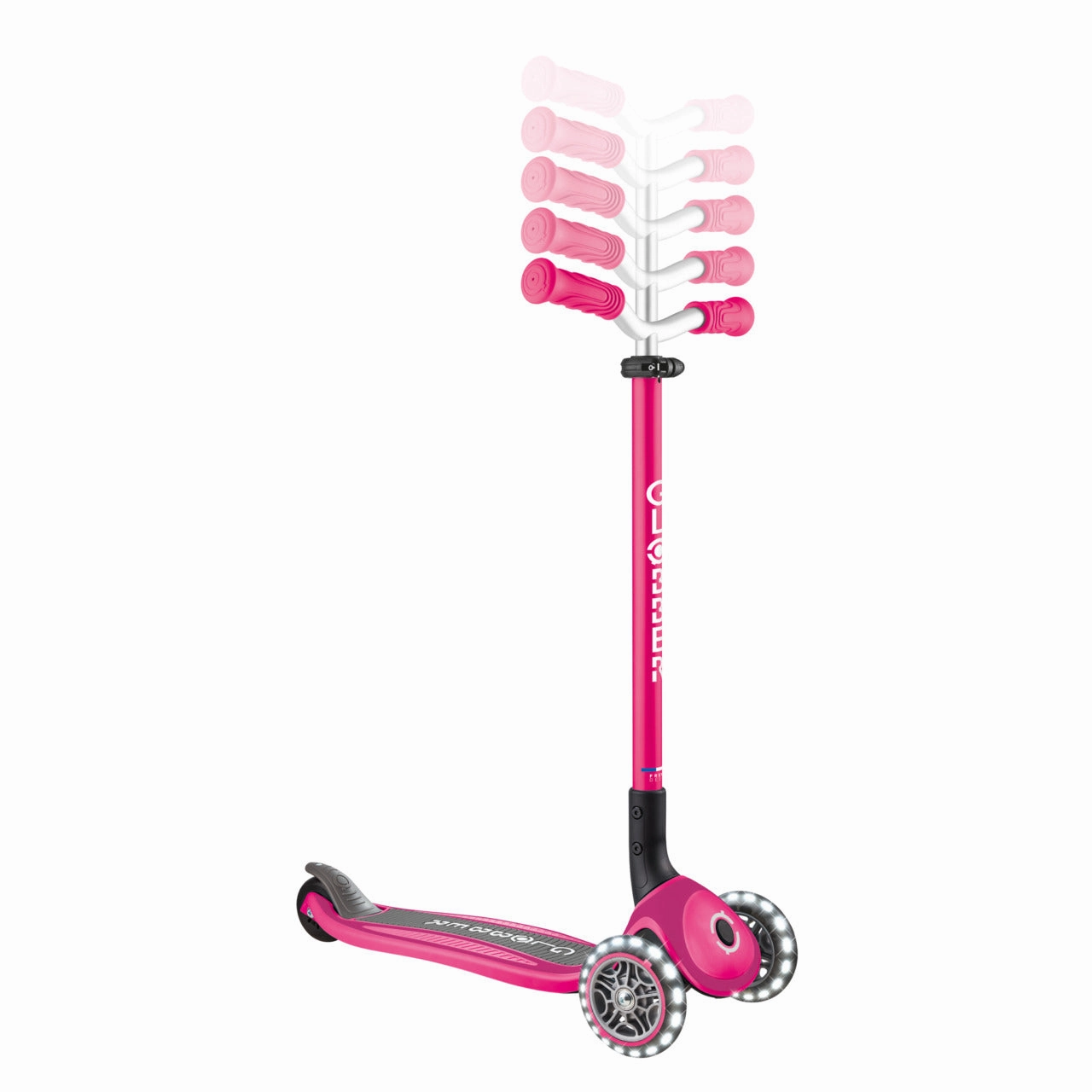 Imaginative play Early discovery Globber Master Lights Foldable Scooter - Fuchsia (4 - 14Y)