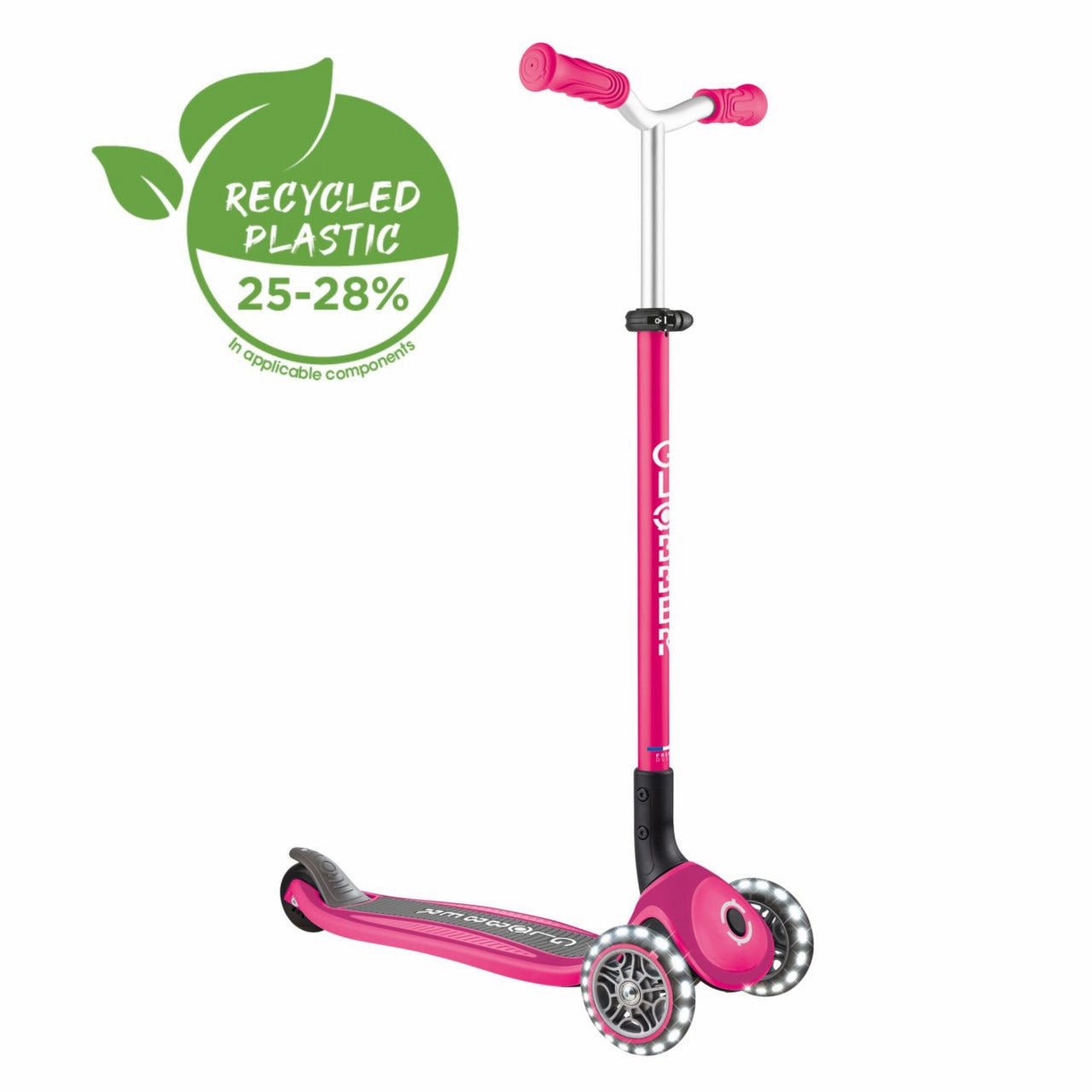 Globber Master Lights Foldable Scooter - Fuchsia (4 - 14Y) Play & learn