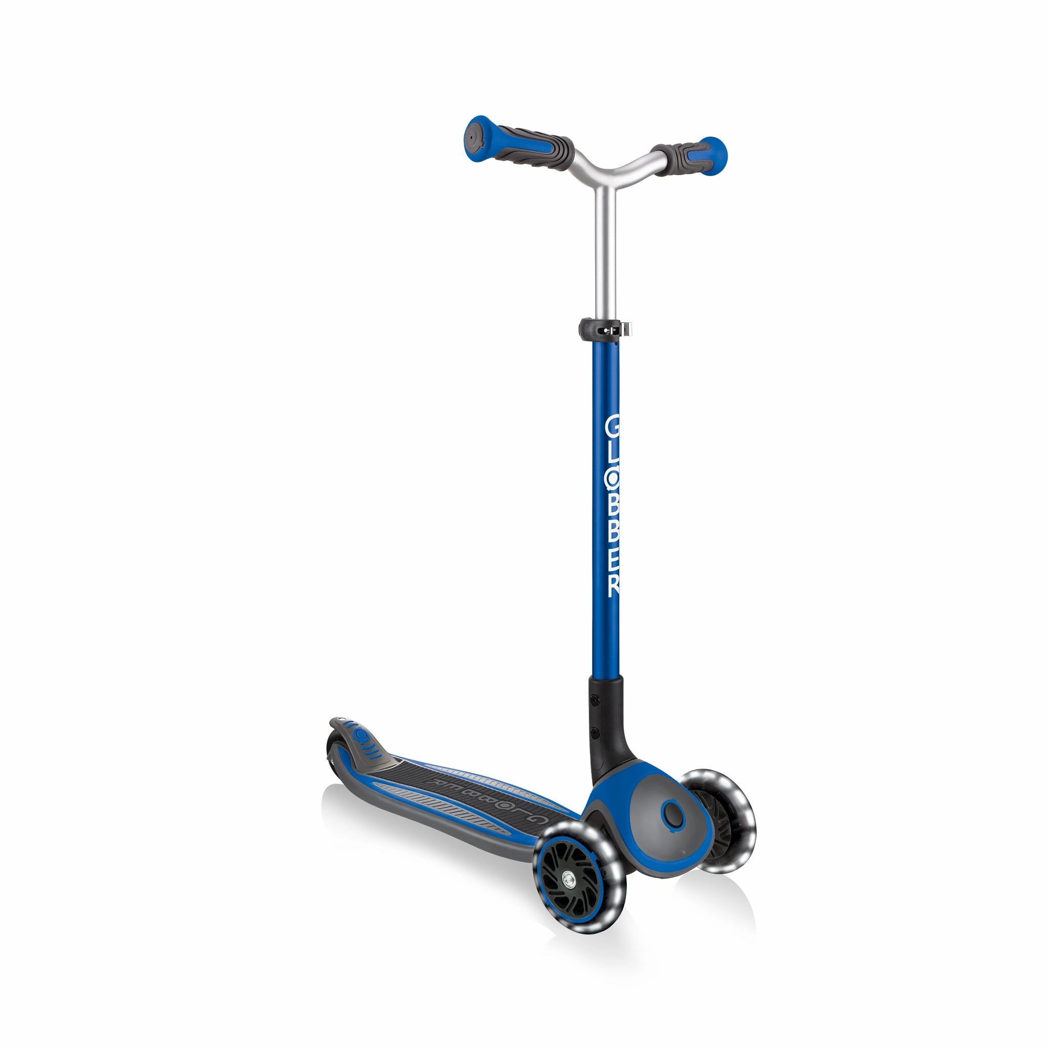 Mini makers Fun-based learning Globber Master Lights Foldable Scooter - Navy Blue (4 - 14Y)