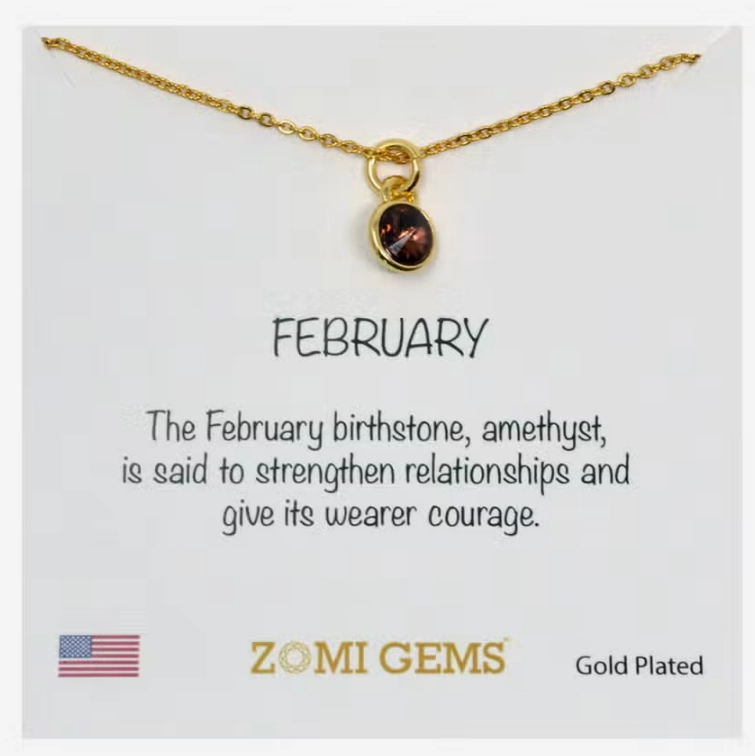 Happy hands Gold Birthstone Necklace