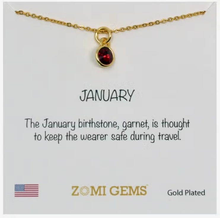 Little hands Tiny thinkers Gold Birthstone Necklace