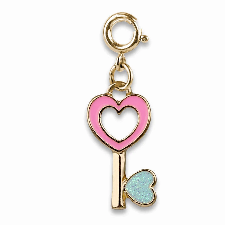 Gold Heart Key Charm Joyful learning