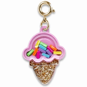 Gold Ice Cream Cone Shaker Charm Quiet play for growing minds