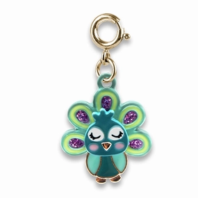 Kid-centered learning Gold Swivel Peacock Charm