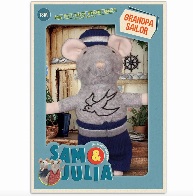 Grandpa Sailor Plush Mouse Enrichment activities Smart little ones
