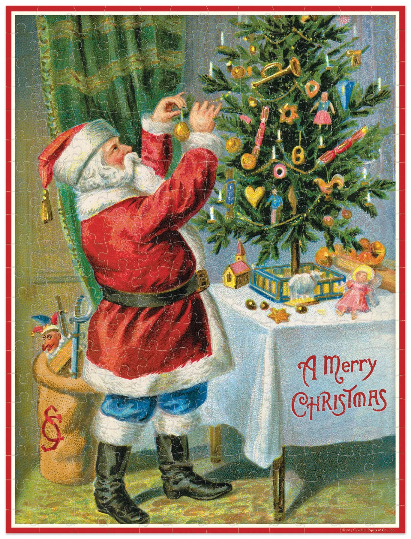 Cavallini & Co. Santa Claus 240 Piece Mini Puzzle Young minds at work