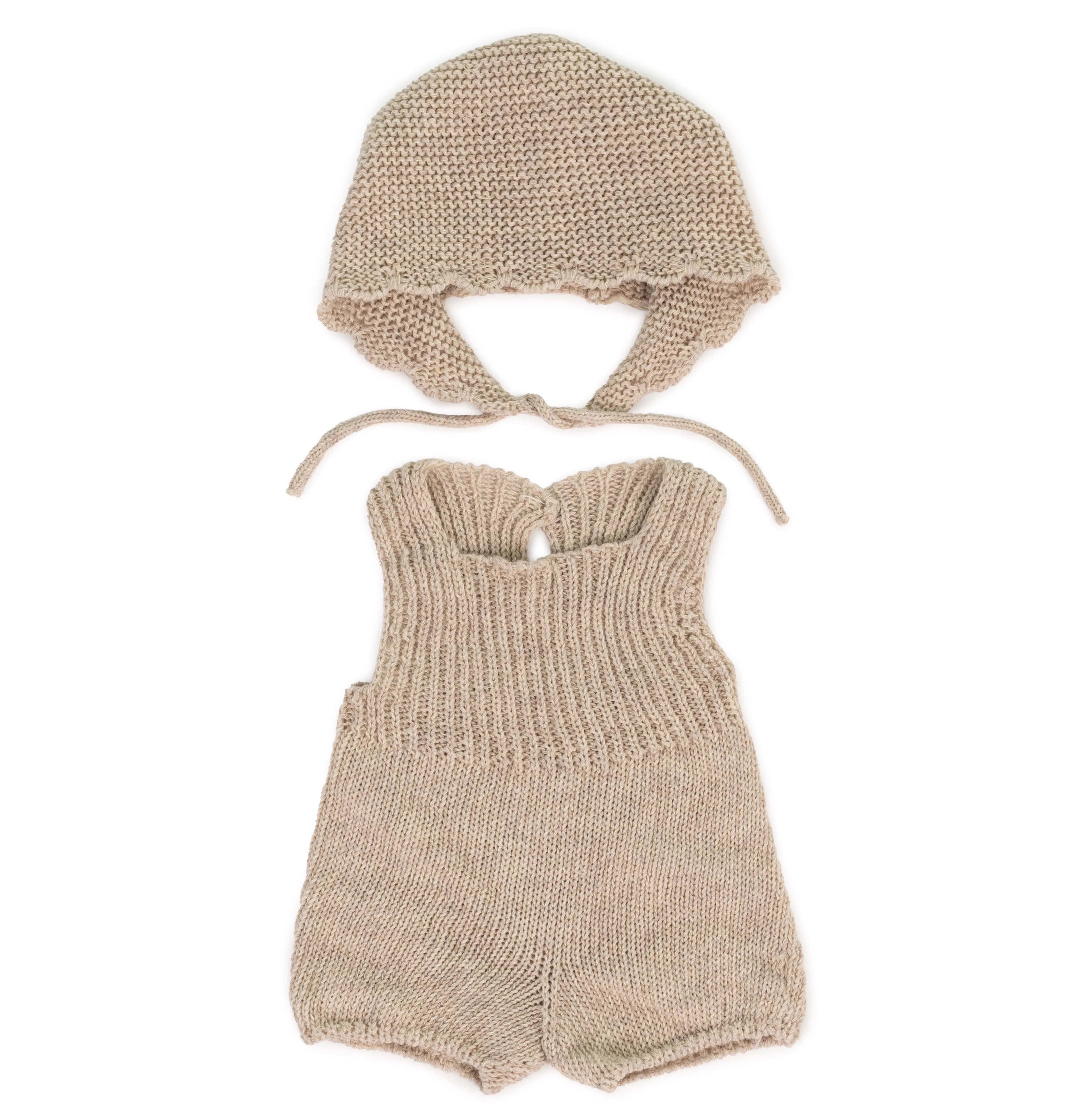 Growth tools Young learners Knit Doll Outfit C 15" Romper & Bonnet