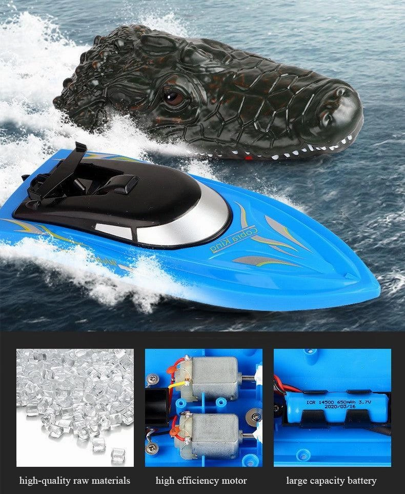 Alligator Head 2-In-1 Remote Controlled Rc Speed Boat Imaginative play Designed for development
