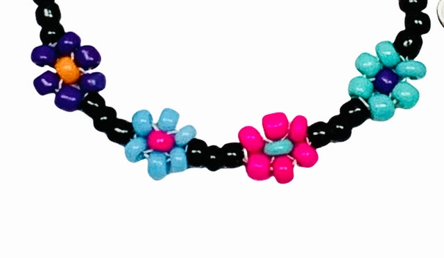 Growing minds Black Rainbow Flower Bead Me Silly Necklace