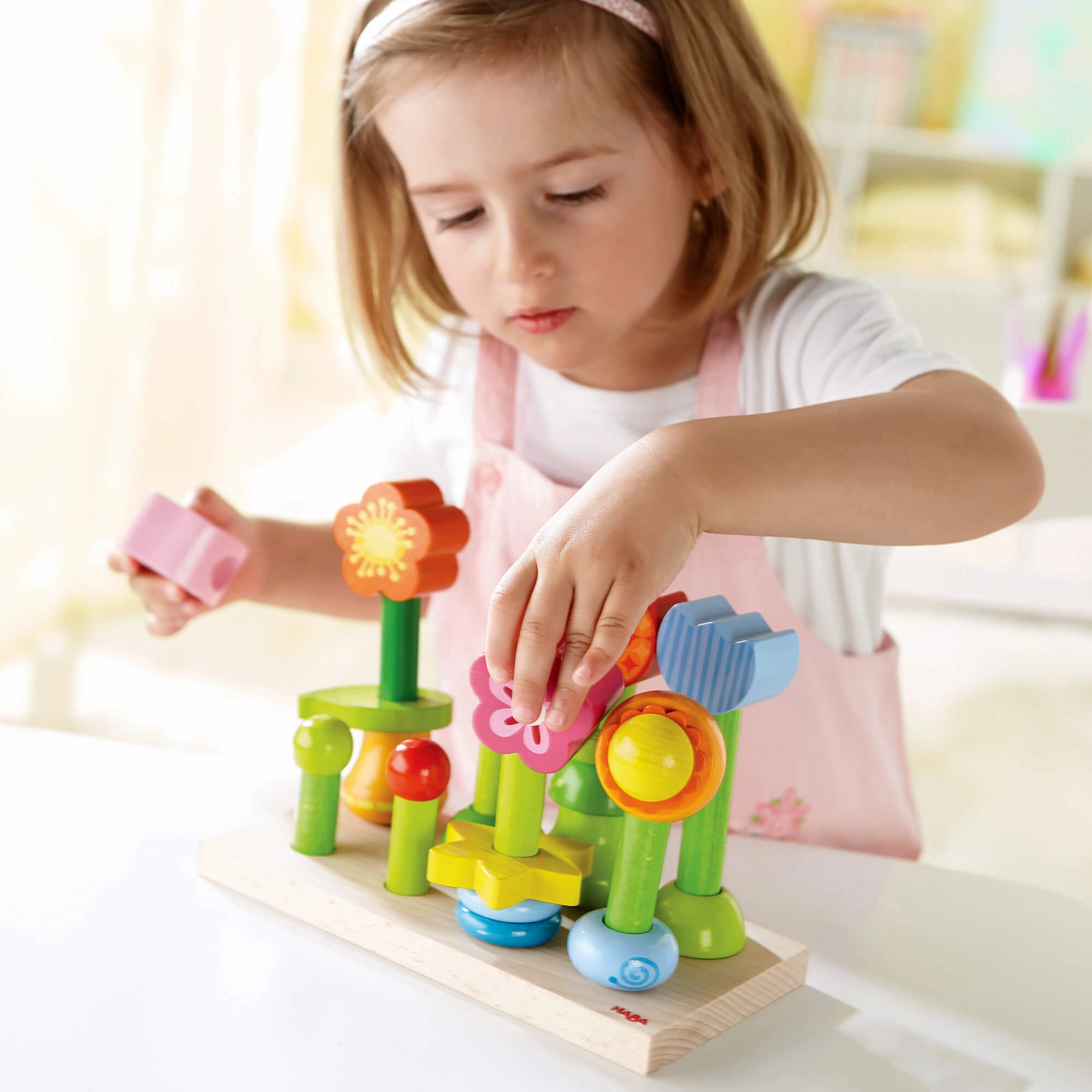 Flower Garden Wooden Sorting And Stacking Game Brain boosters