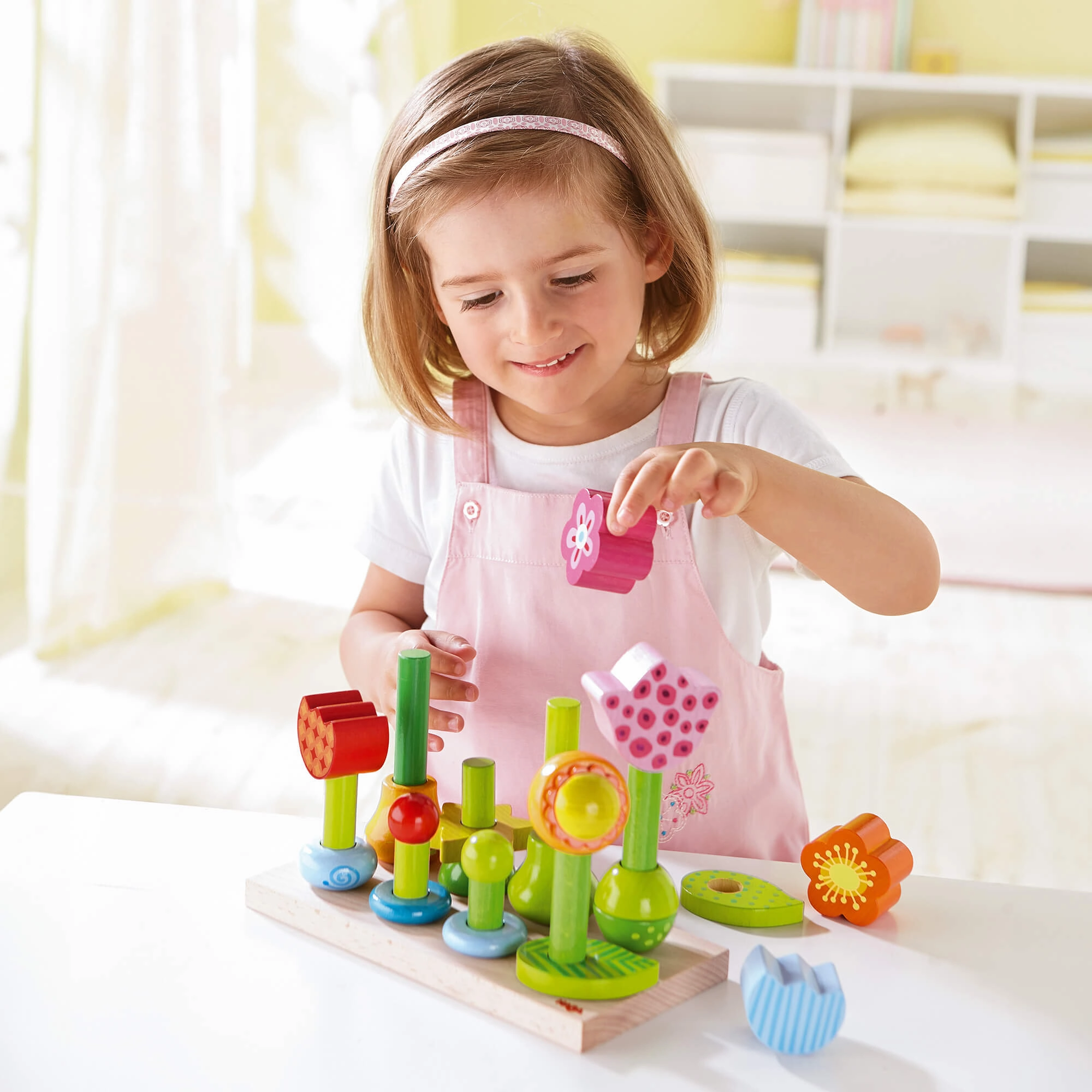Flower Garden Wooden Sorting And Stacking Game Home learning tools
