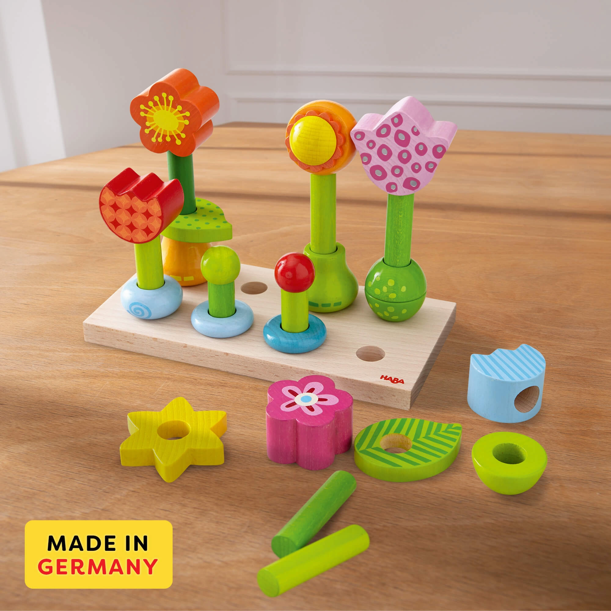 Flower Garden Wooden Sorting And Stacking Game Learn at home Young learners