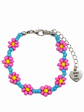 Learning through play Pink & Blue Flower Bead Me Silly Bracelet