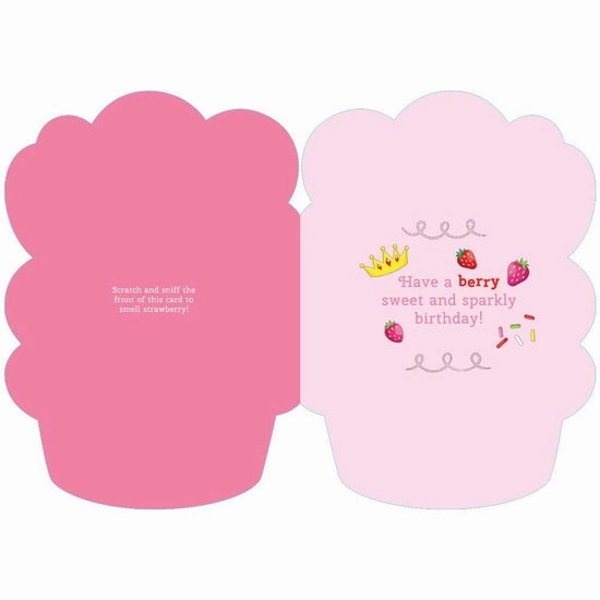 Strawberry Princess Cupcake Scratch & Sniff Birthday Card Thoughtful learning