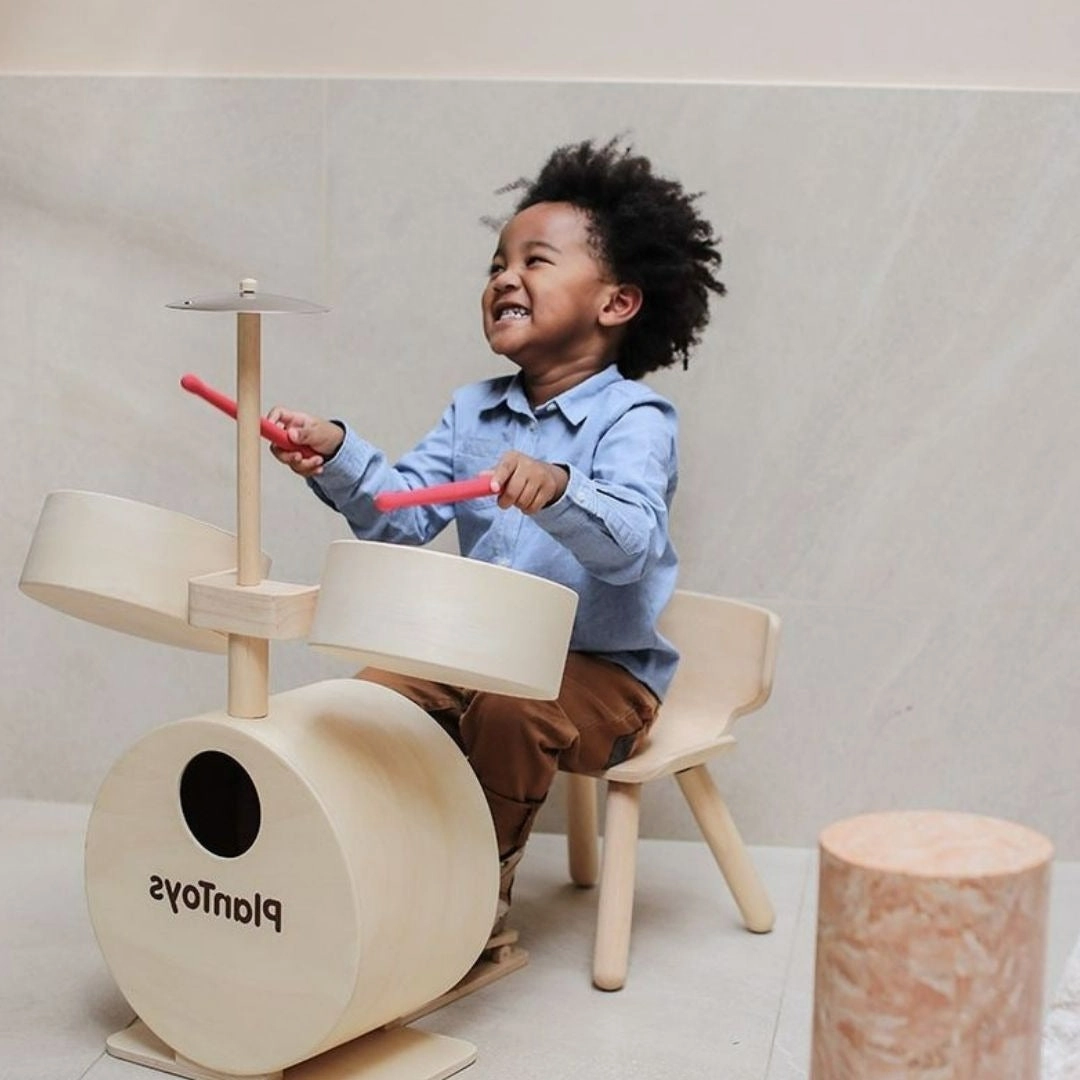 Wooden Toy Drum Set With Cymbals Quiet play for growing minds Kid-focused experiences