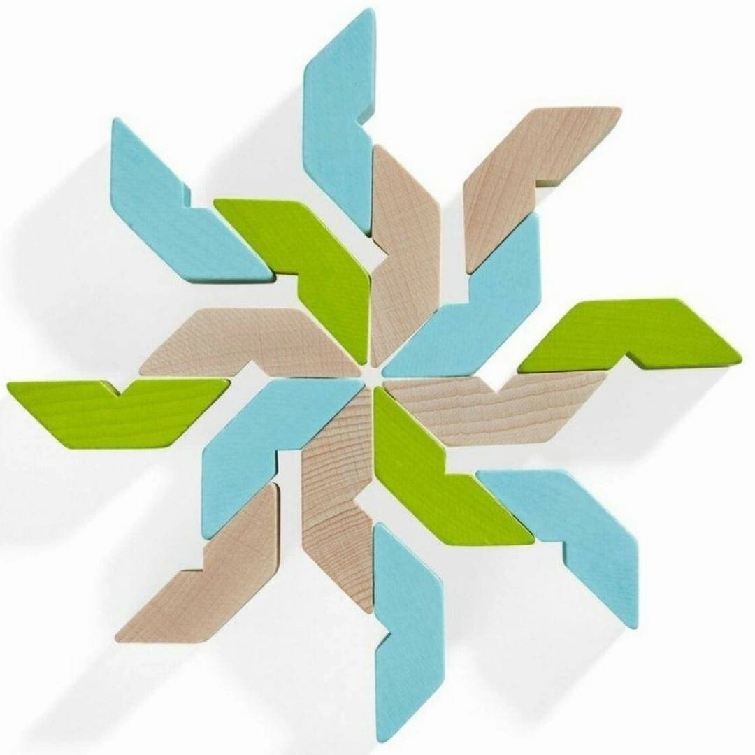 Wooden V-Shaped Building Blocks Set Learn at home