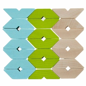 Wooden V-Shaped Building Blocks Set Home learning tools Little creators